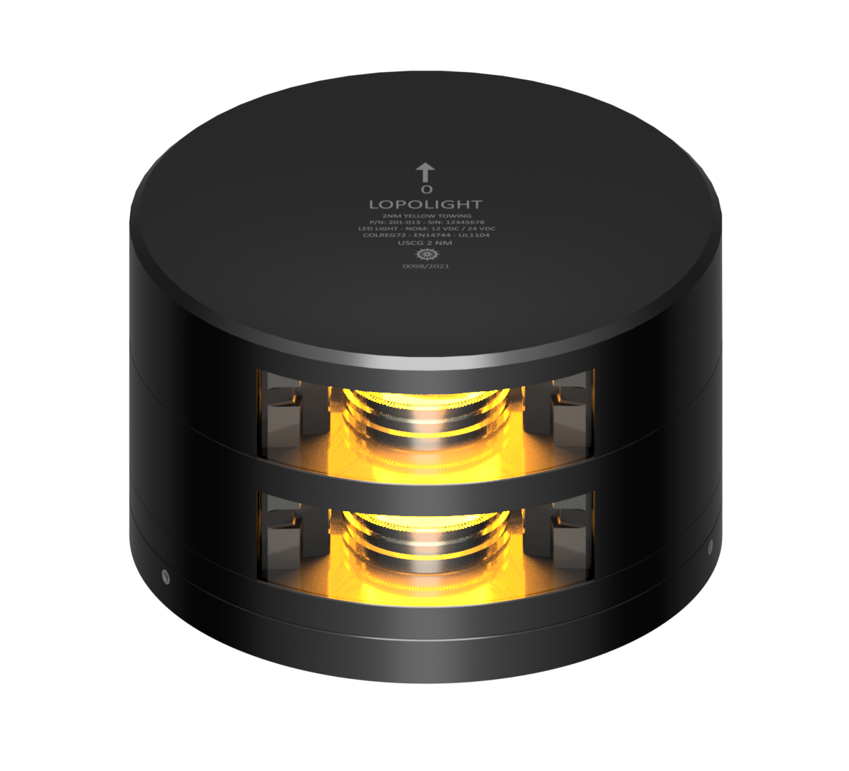 2nm 135° Yellow, Towing, Double, black w/FB base 2nm 135° Yellow, Towing, Double, black w/FB base